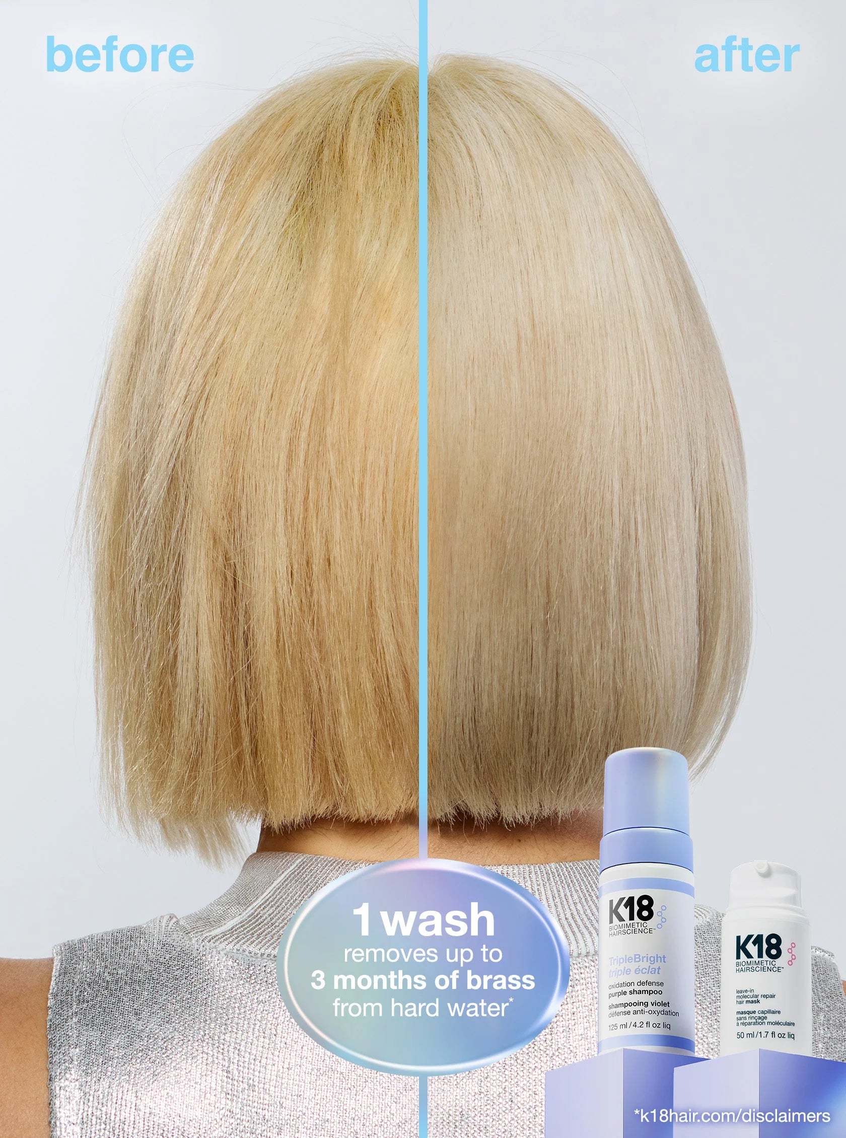 K18 TripleBright oxidation defense purple shampoo 125ml image 10