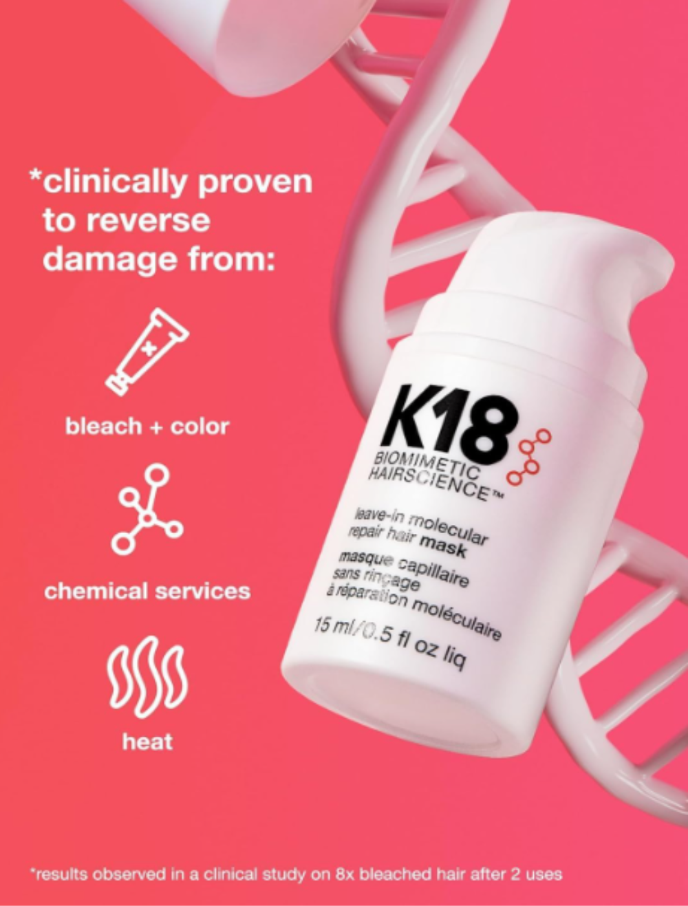 K18 Leave-in Molecular Repair Hair Mask 15ml image 8