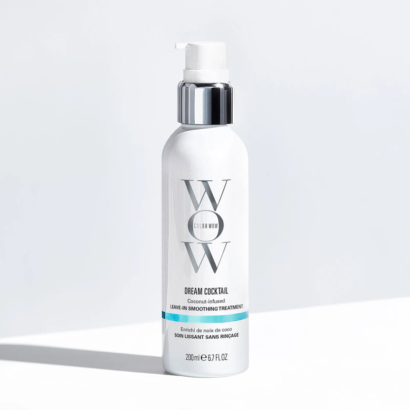 Color WOW Dream Cocktail Kale-Infused Leave-in Treatment bottle with vibrant packaging and product label, 200ml size.