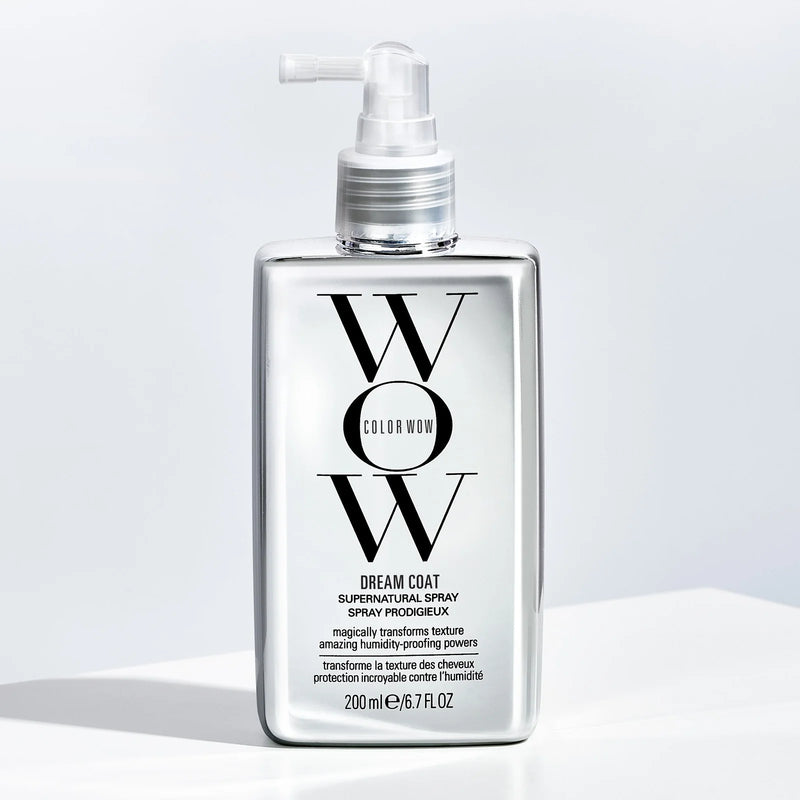 Color WOW Dream Coat Supernatural Spray for hair, 200ml bottle, shiny, sleek hair finish, haircare product.