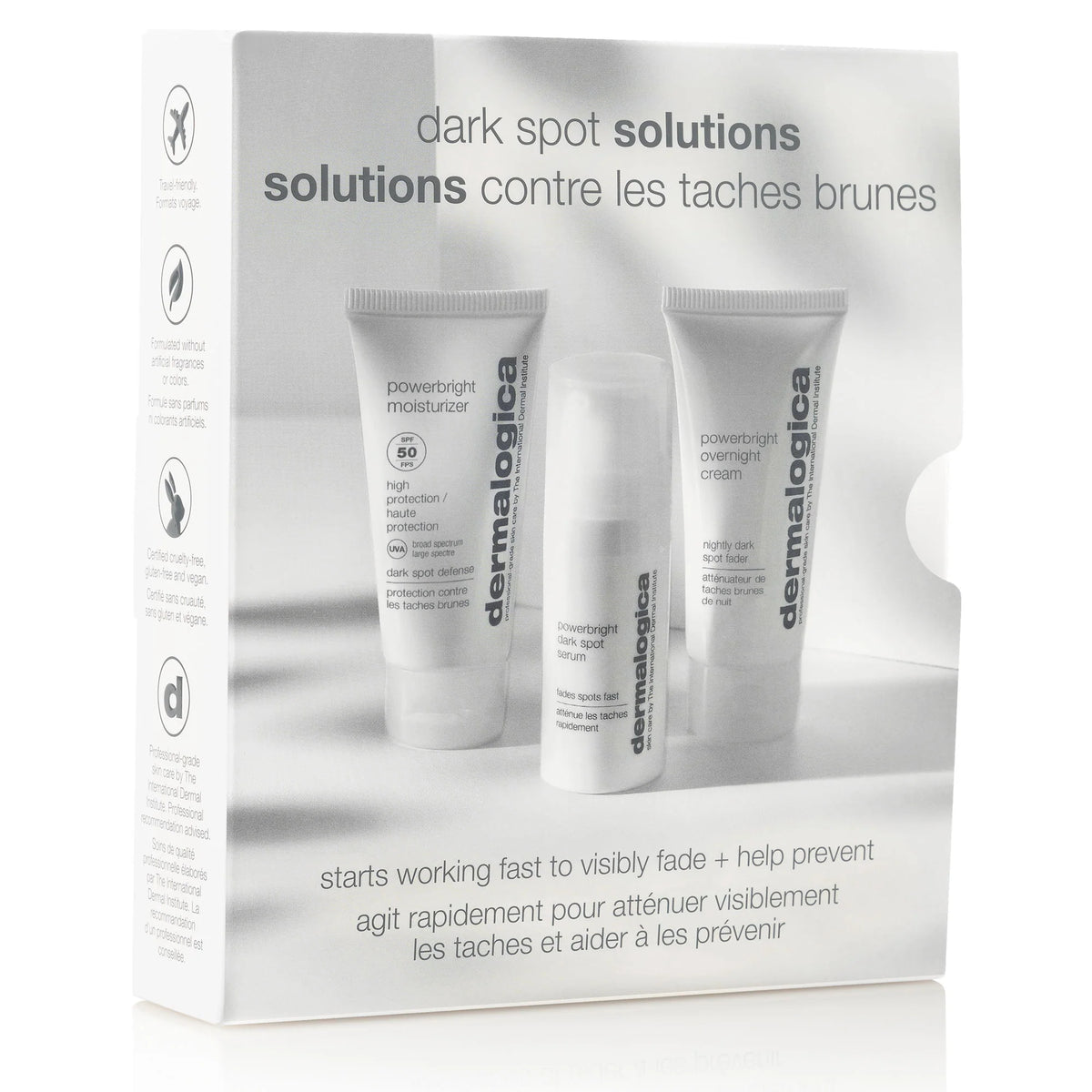 Dermalogica Dark Spot Solutions Kit with skincare products for reducing dark spots and evening skin tone.