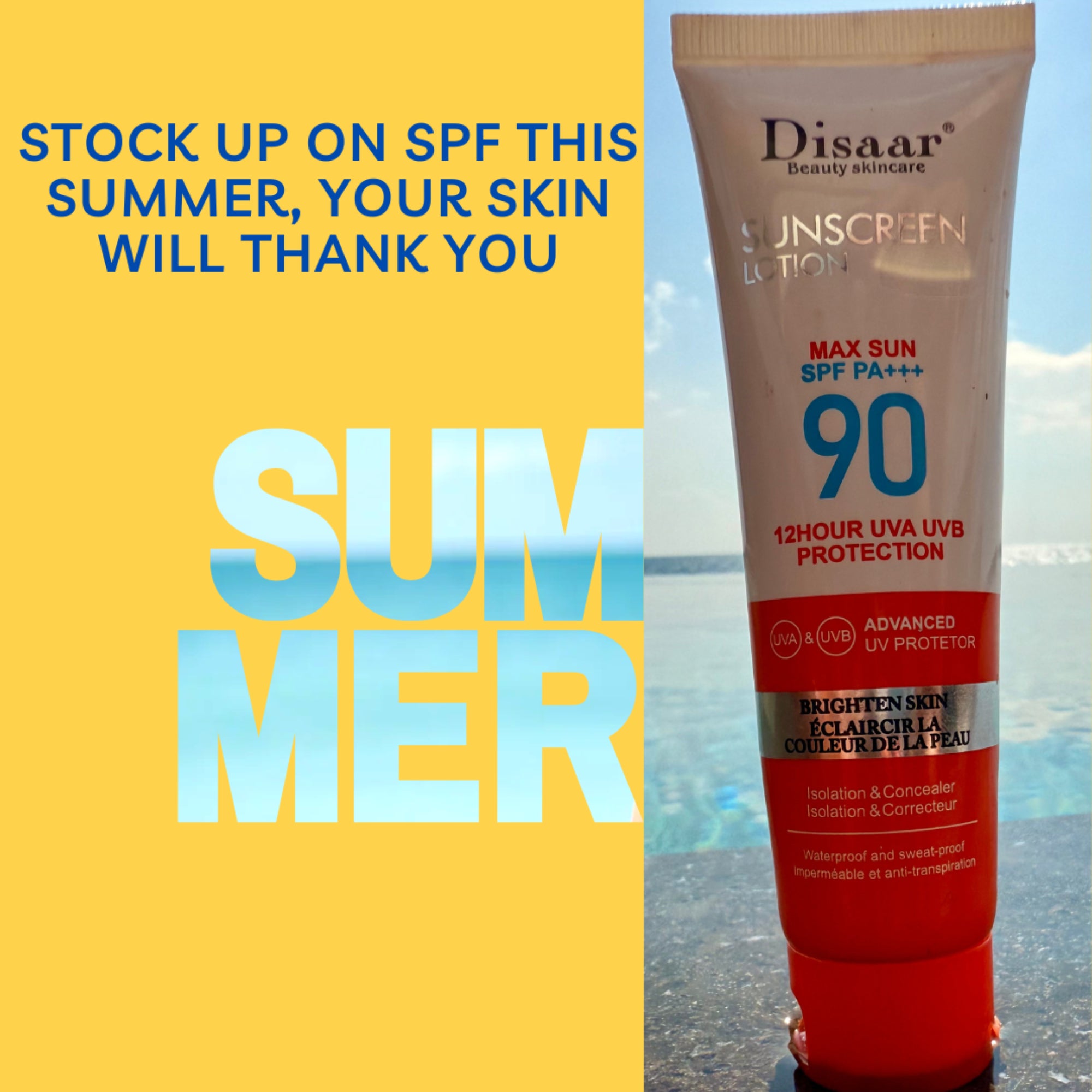 Disaar SPF 90 Sunscreen Long Lasting UV image 4