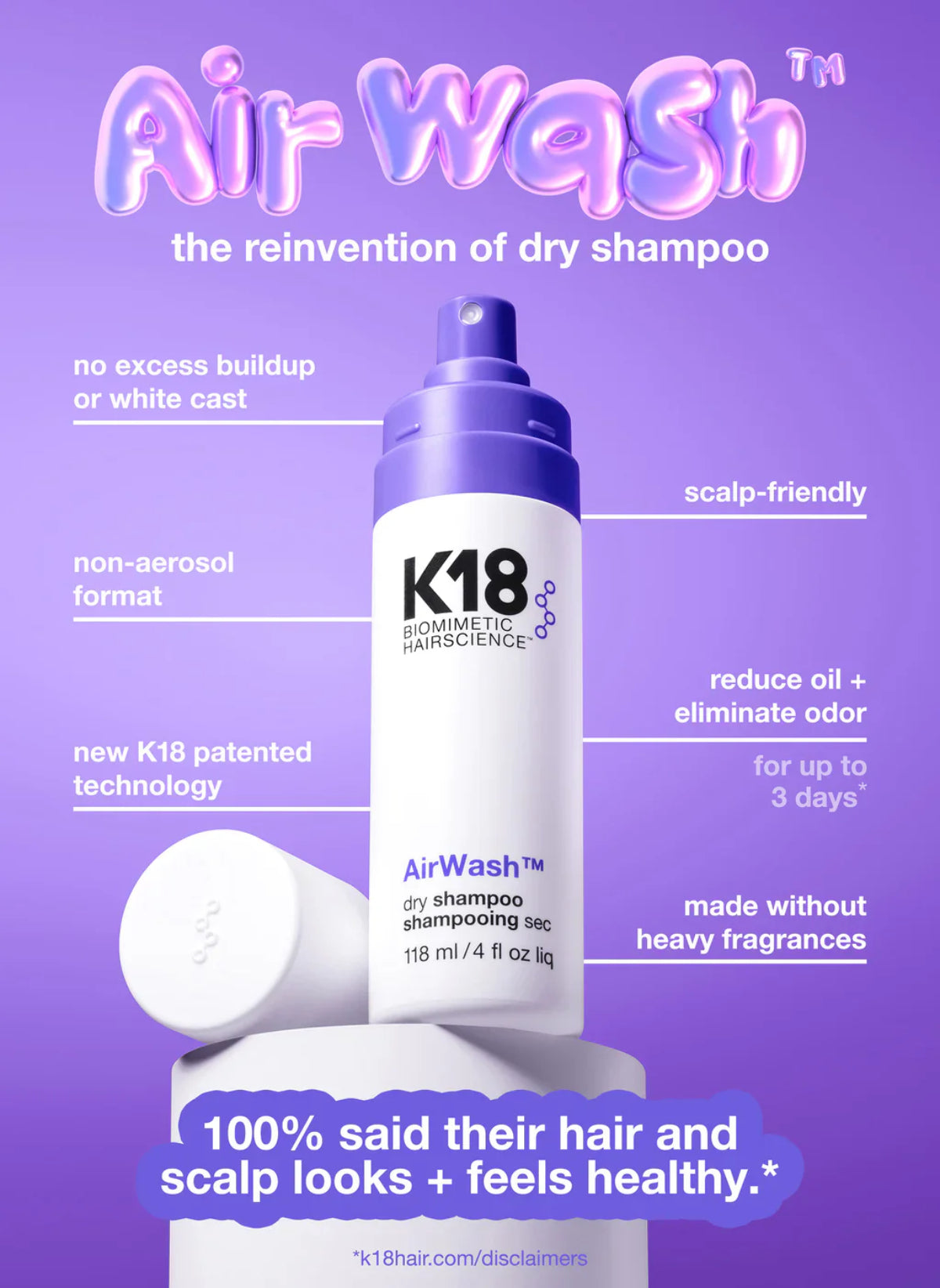 K18 AirWash Dry Shampoo 118ml image 5